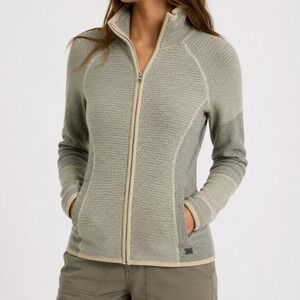 Smartwool Merino Wool Blend Sweater Womens XS Full Zip Gray Knit Gorpcore Hiking